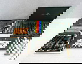 (4)+ Faber-Castell Pencil Sets: monochrome, color, pastel; (77) pcs. Total