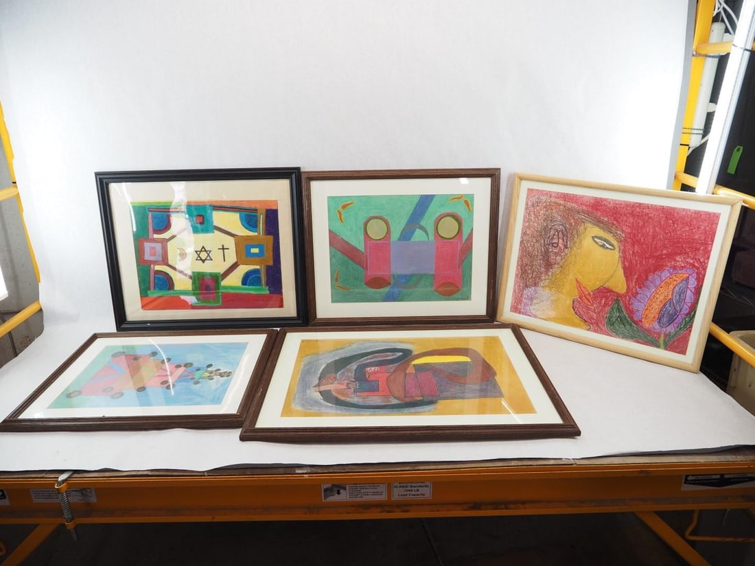 (5) Raymond Gralenski Mixed Media and Color Pencil Abstract Drawings (1 of 9)