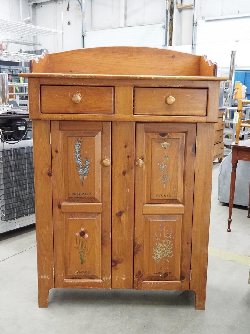 Pine Cabinet: 37" x 15" x 53.75" in height