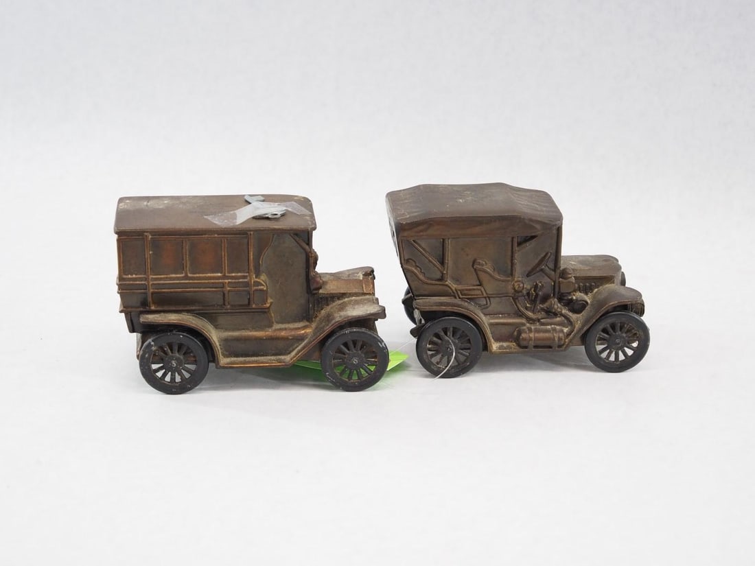 (2) Vintage Lamoille County Bank Metal Automobile Banks (1 of 10)