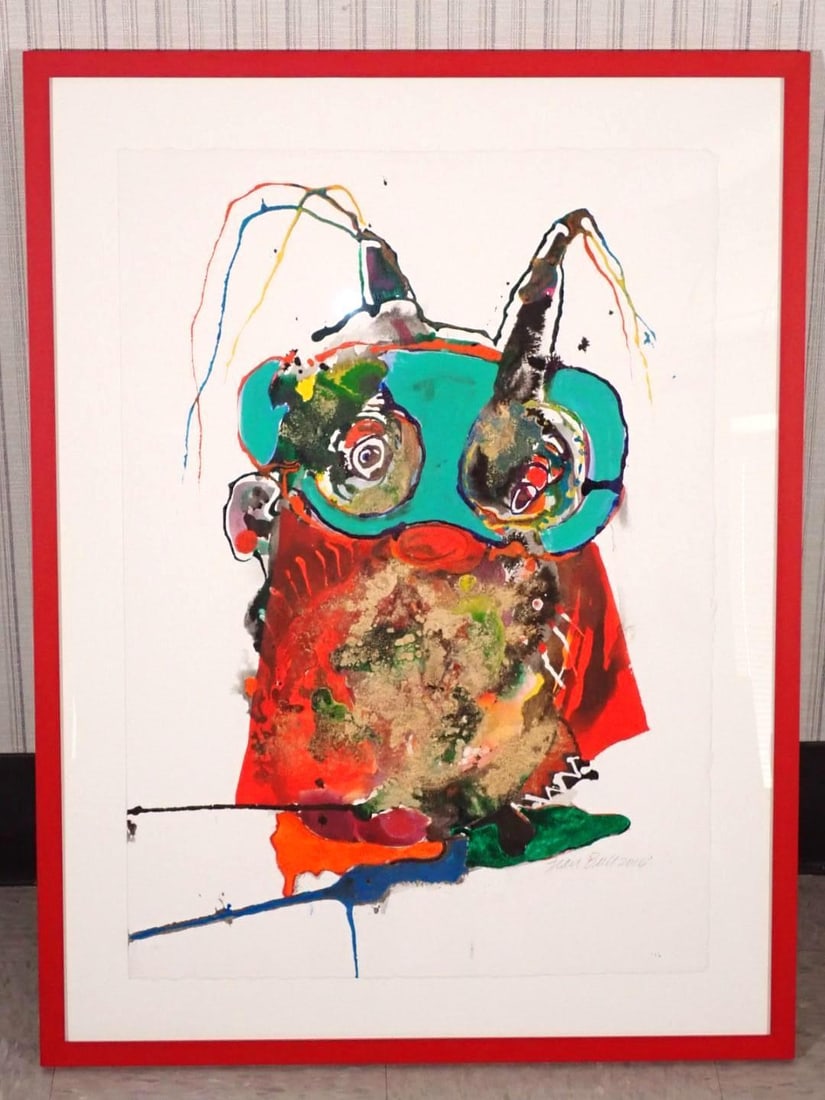 Fran Bull Acrylic On Arches Paper Painting: "Festus", Soul Claps Hands and Sings Series, 36" x 27 1/2" Framed, signed lower right "Fran Bull 2016