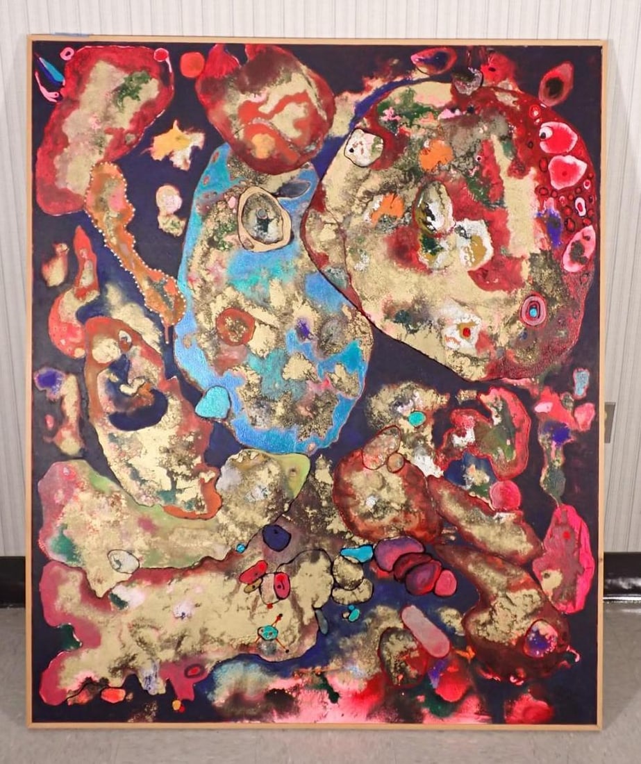 Fran Bull Oil On Canvas Painting: "Sofia Voyages, Counting to N", 61" x 51", signed and titled en verso