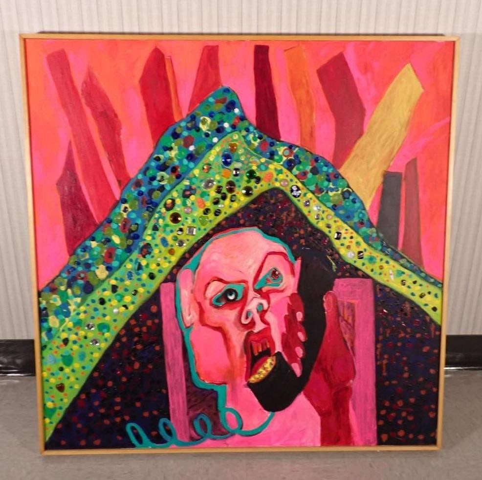 Fran Bull Mixed Media On Canvas: 48" x 48"