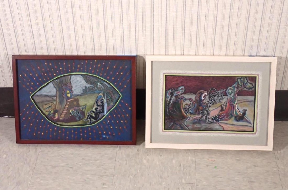 (2) Joan Curtis Colored Pencil On Paper Drawings (1 of 5)