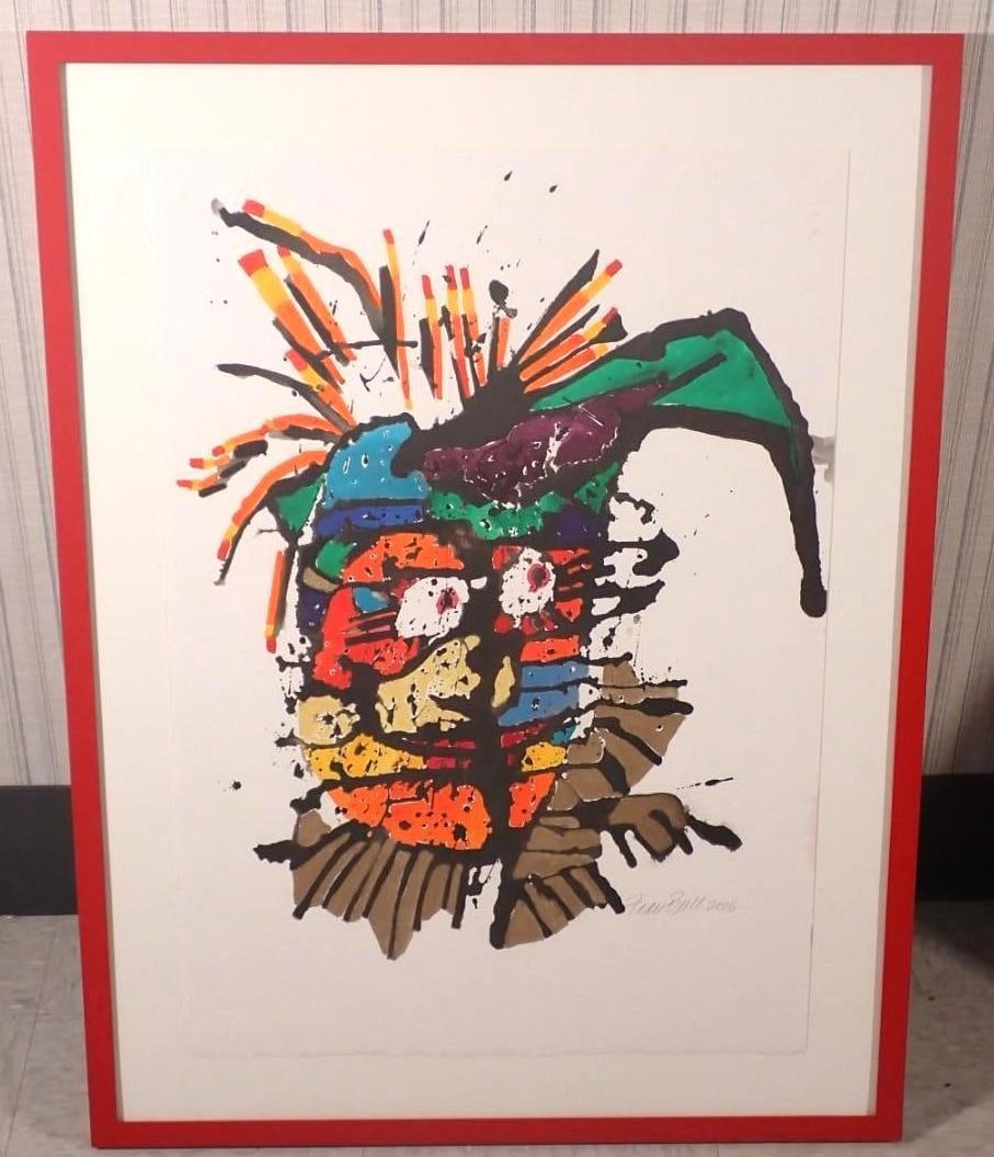 Fran Bull Acrylic On Arches Paper Painting: "Consume My Heart Away", from Soul Clap Hands and Sing series, signed lower right, 2016, 36" x 27 1/2" framed