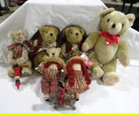 (8) Stuffed Bears & Raggedy Anne Dolls