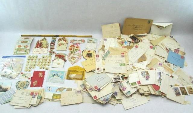 Group of Stamps, Postcards, Envelopes etc.: .