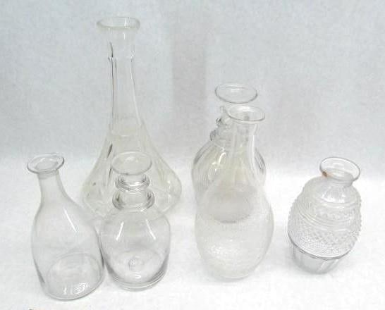 (6) Decanters (No Stoppers): tallest 12"