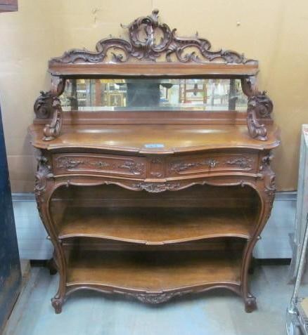 Fancy Carved Quartered Oak Sideboard (1 of 6)