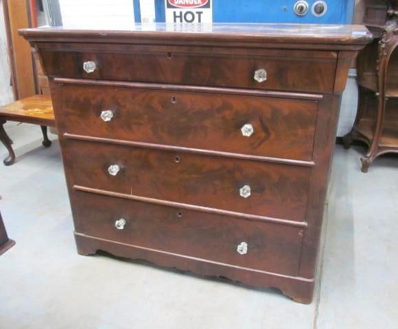 Four Drawer Mahogany 19th C Chest (1 of 4)