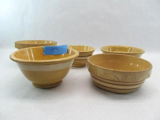 (6) Pieces Yellowware: 3.5"-9", *As Found