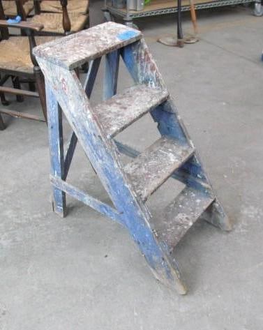 Step Stool in Old Blue Paint (1 of 4)