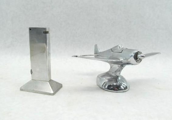 (2) US Lighters: 1- Dunn and 1- Piper Cub, *Propellers broken on airplane