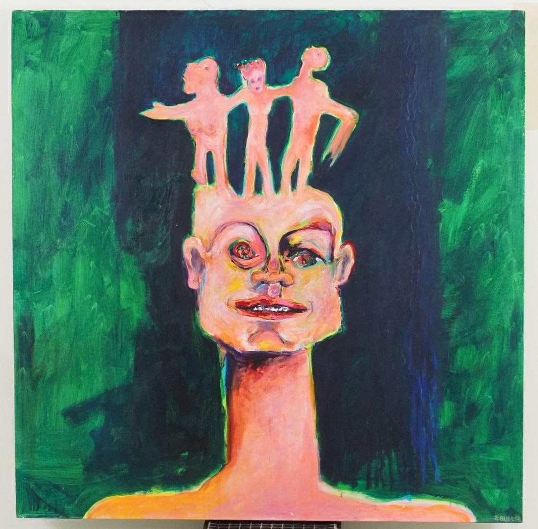 Fran Bull Oil On Canvas Painting: 48" x 48" , SLR "F. BULL '69" 