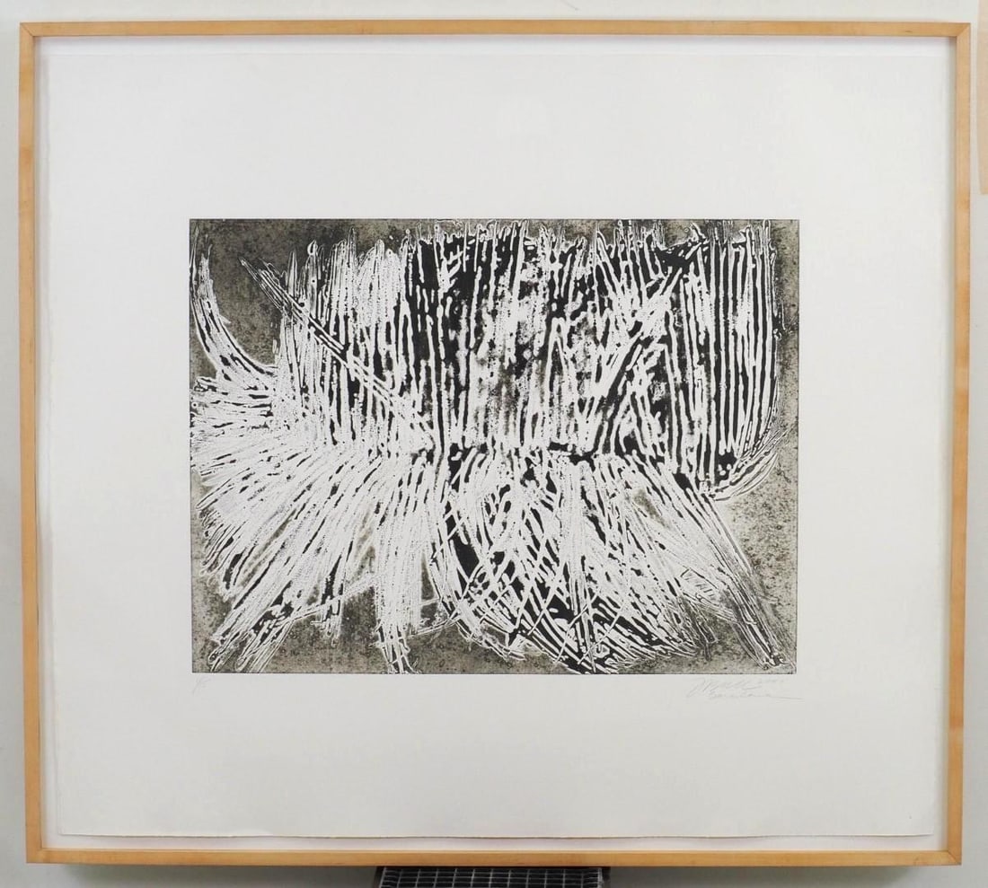 Fran Bull Print on Pressed Paper: "Jass", 1/15, SLR, "F Bull, 2001 Barcelona", 46 1/2" x 52" Framed 