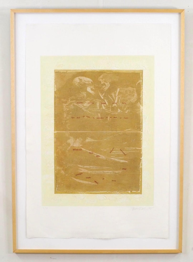 Fran Bull Print on Pressed Paper: "Spring", 1/7, SLR, "Fran Bull '08", 54 1/4" x 38" Framed 