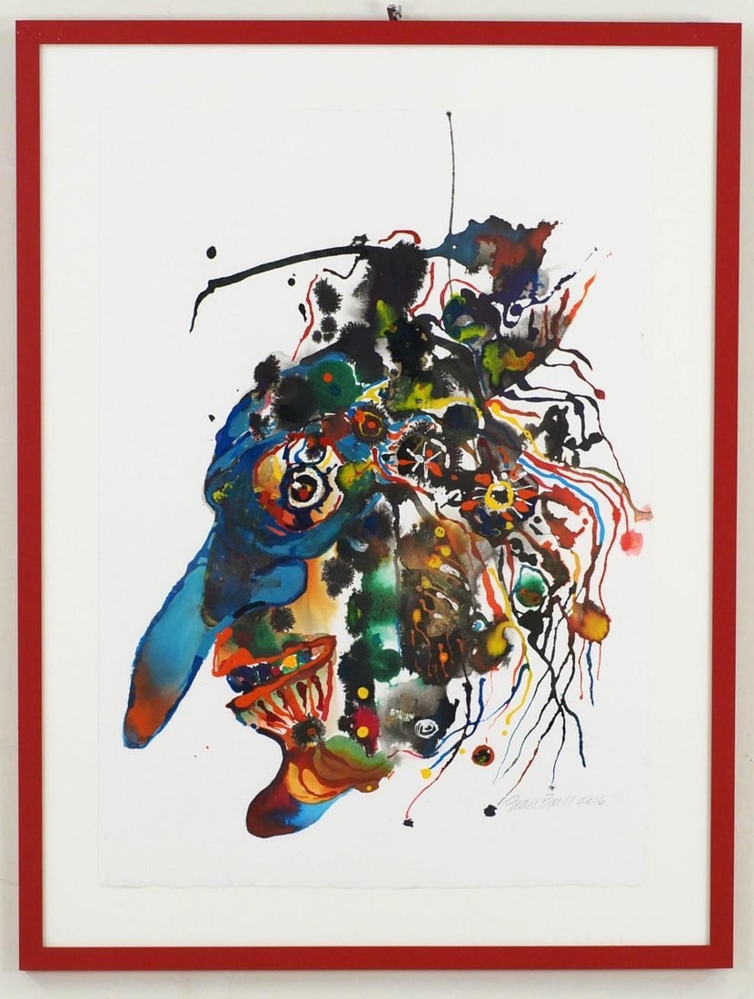 Fran Bull Acrylic On Arches Paper Painting - 2