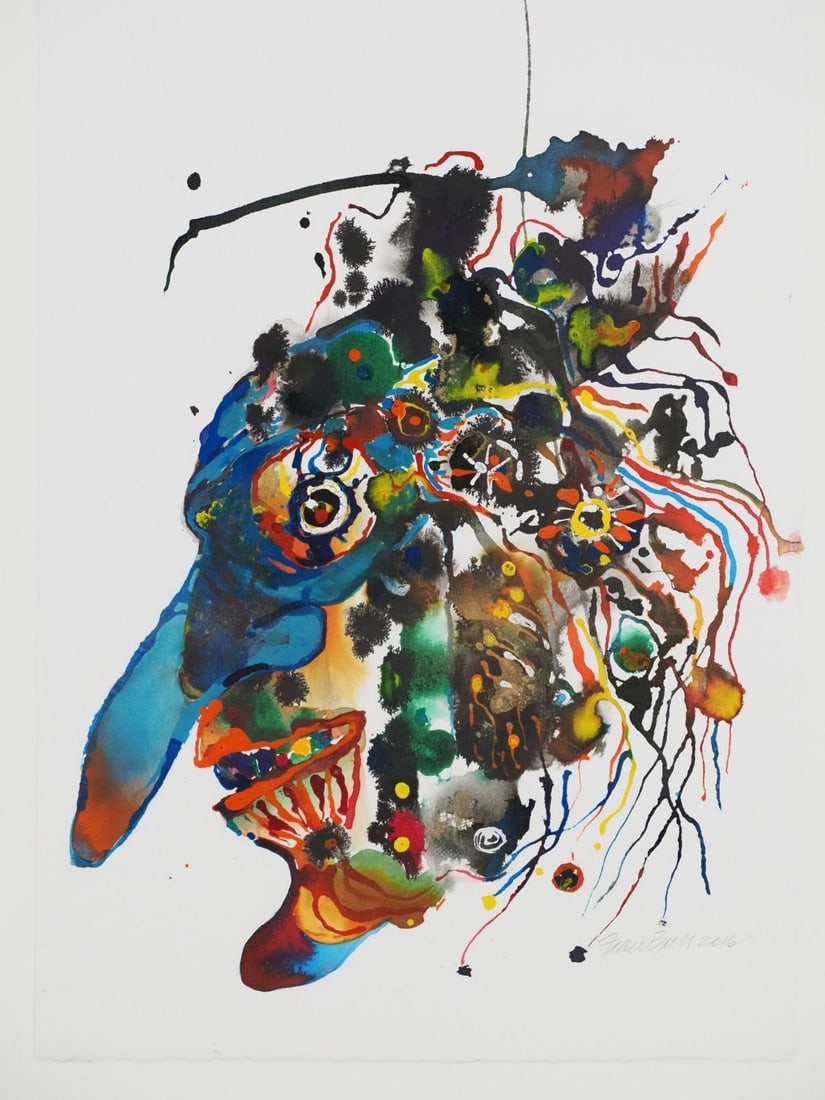 Fran Bull Acrylic On Arches Paper Painting - 4