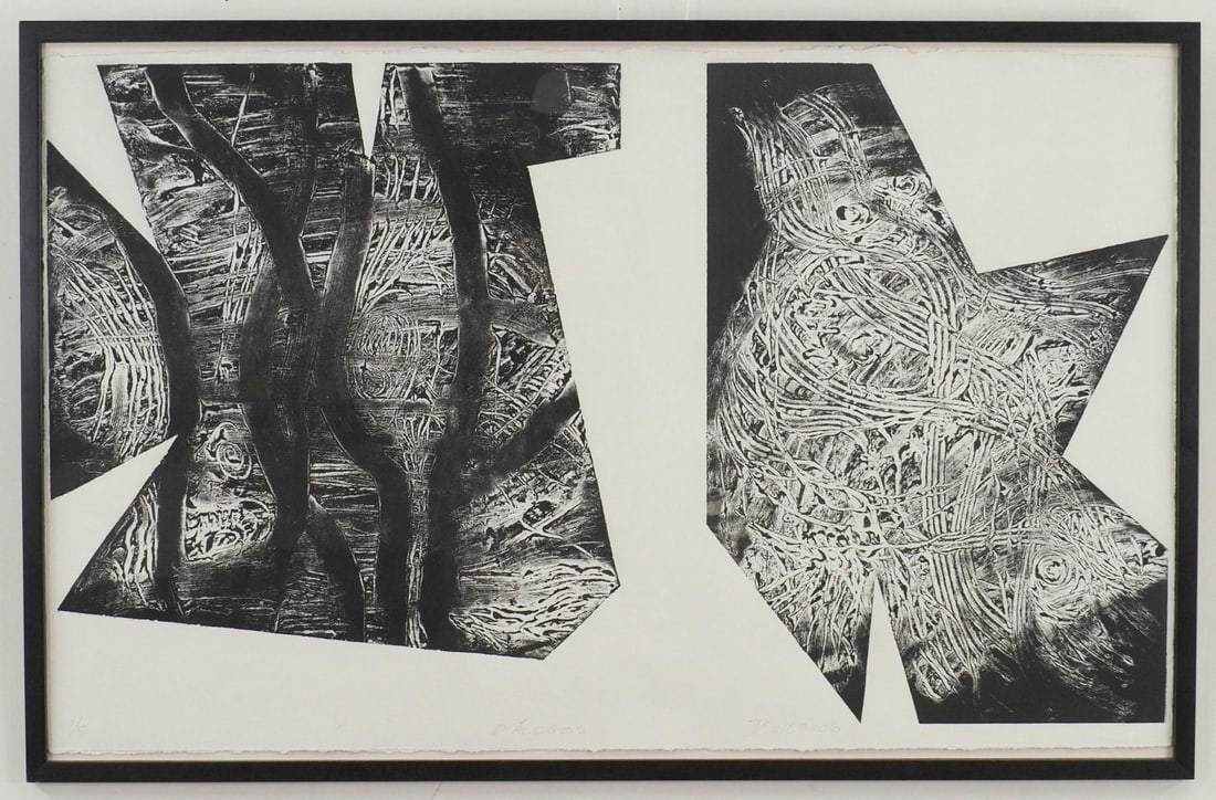 Fran Bull Print on Pressed Paper: "Dialogue 1", 1/5, SLR, "Di'alogos, F Bull 2006", 26 1/2 x 41" Framed 