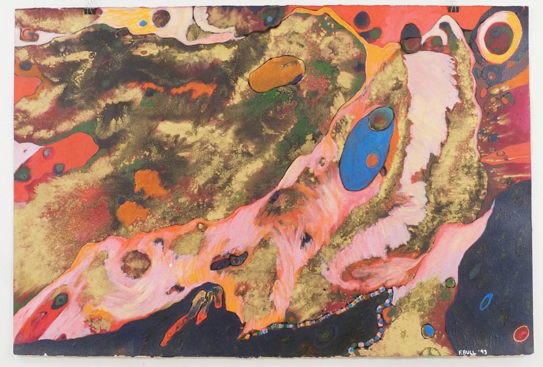 Fran Bull Acrylic on Pressed Paper Painting: SLR, "F Bull '93", 40" x 60" 