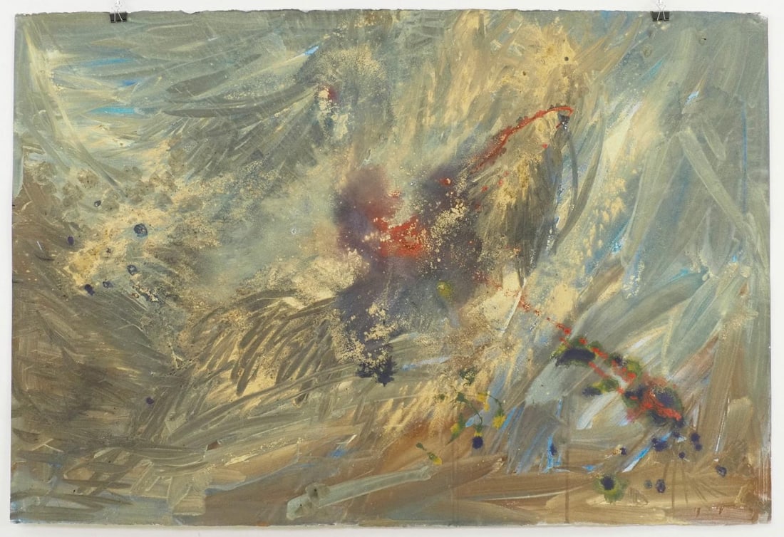 Fran Bull Acrylic on Pressed Paper Painting: Unsigned, 60" x 40" 