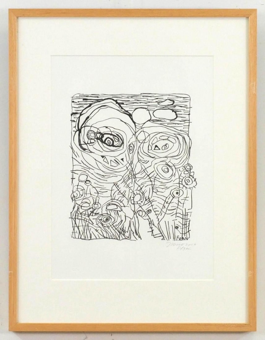 Fran Bull Print: "In Plsen 1", SLR " F Bull 2003 Plsen", 26" x 20" Framed