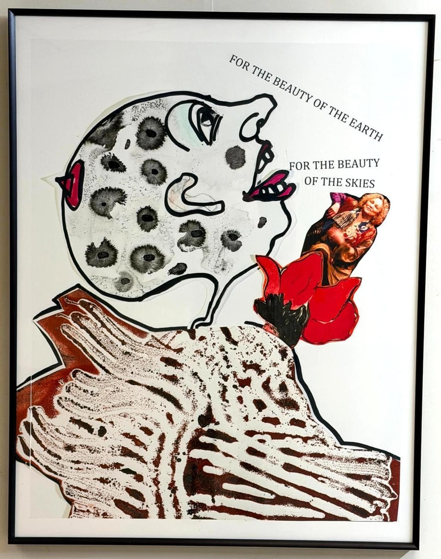 Fran Bull Enlarged Photo of Collage on Paper: "For the Beauty of the Earth", 44 1/4" x 34 1/2" Framed 