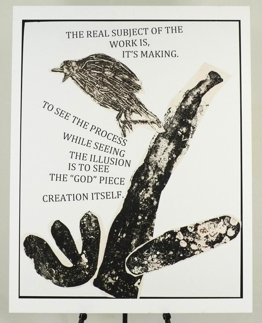 Fran Bull Enlarged Photo of Collage on Foam Board: "The Real Subject", 44" x 34 1/2" 