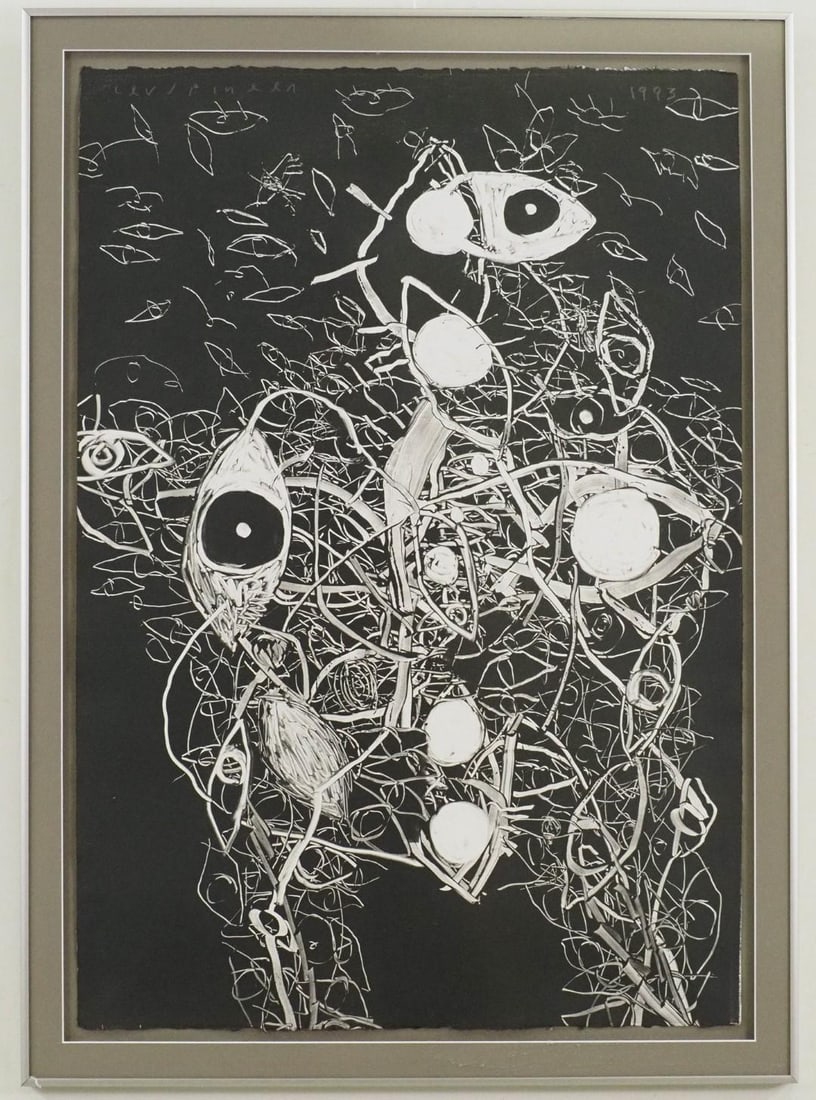 Joan Cruspinera Print on Pressed Paper: STL "Cruspinera", DTR "1993", 40" x 29" Framed 