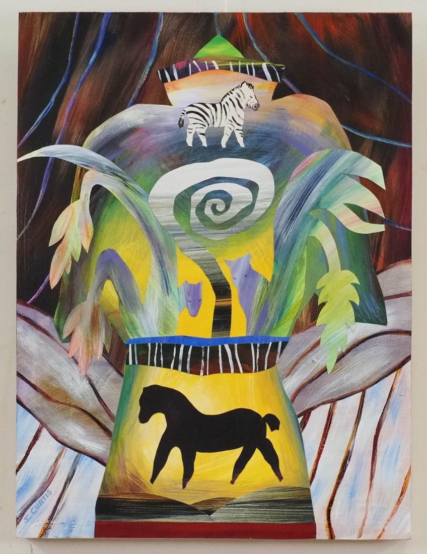 Joan Curtis Acrylic Collage on Panel - 2