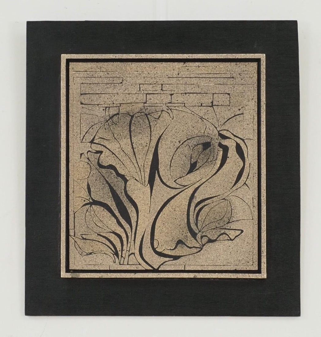 Sally Pleet Sandpaper on Wood Panel: signed en verso, " Sally Pleet N.Y.C 1987", 18" x 16 3/4" 