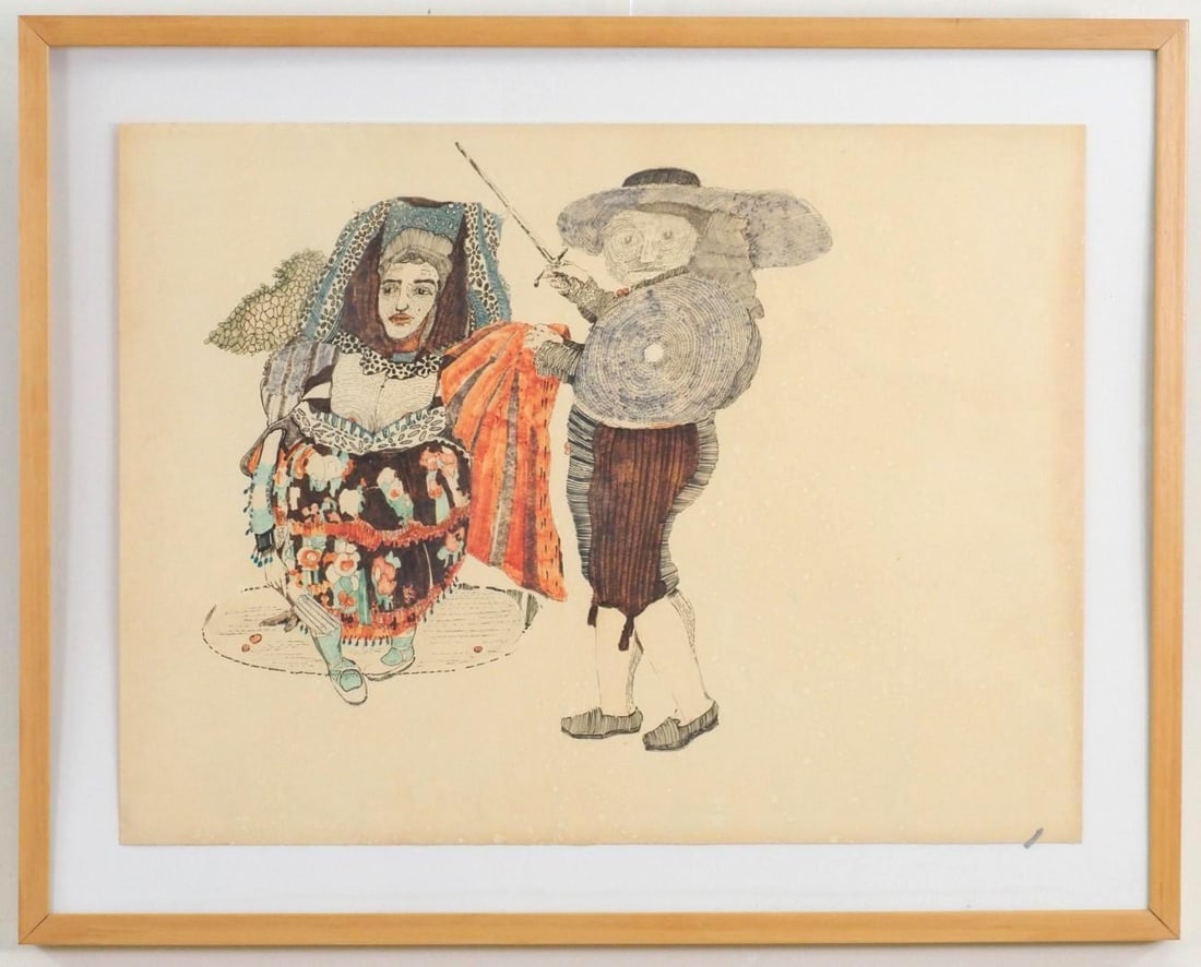 Pen and Ink and Watercolor on Paper - 2