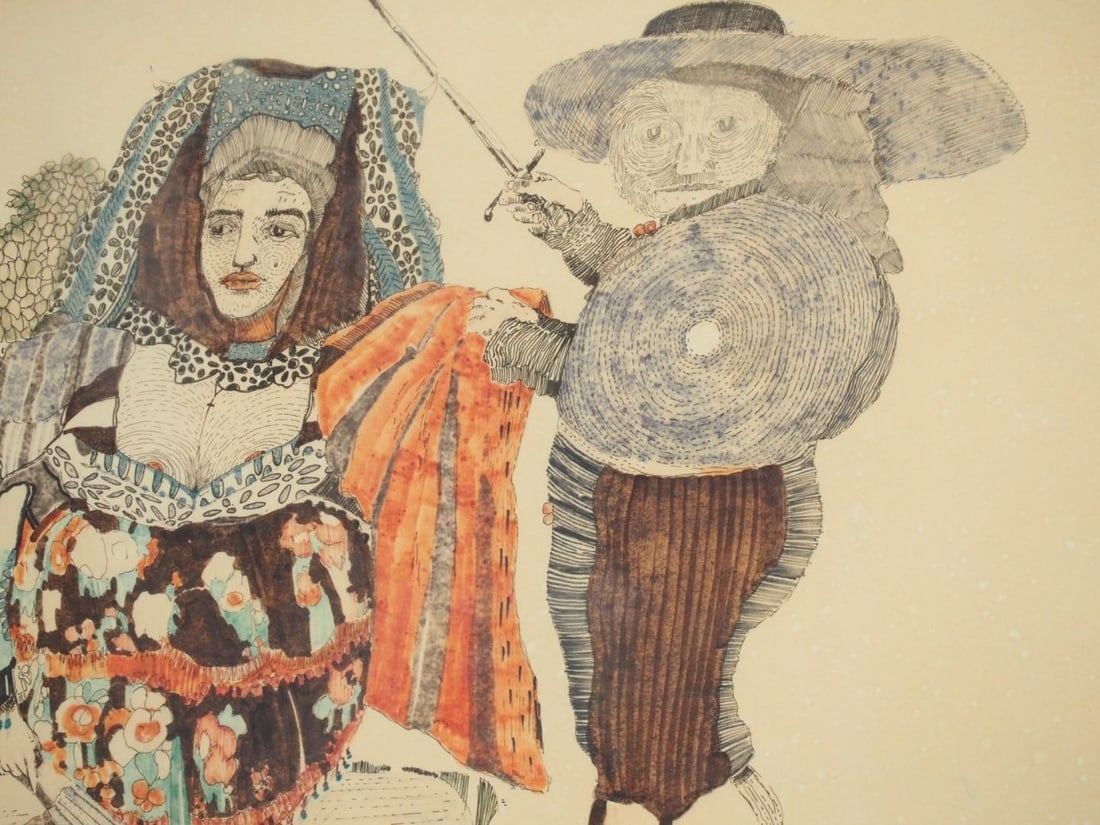 Pen and Ink and Watercolor on Paper - 3