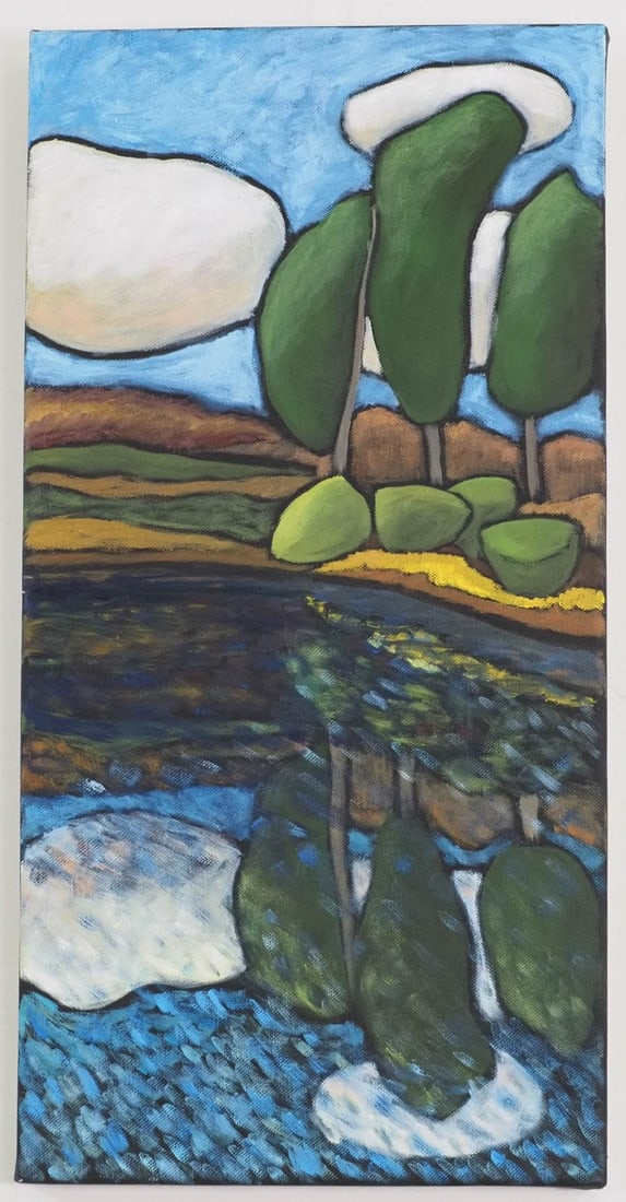 Unsigned Oil on Canvas Abstract Painting (1 of 4)