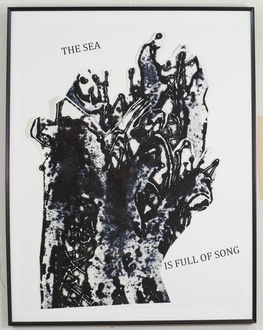 Fran Bull Enlarged Photo of Collage on Paper: "The Sea", ", 44 1/4" x 34 1/2" framed