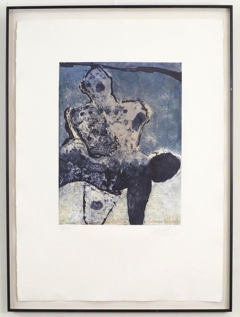 Fran Bull Print on Pressed Paper: "Ash Dancers", 2/15, SLR "F Bull BCN 2001", 34 1/4" x 25 1/4" Framed