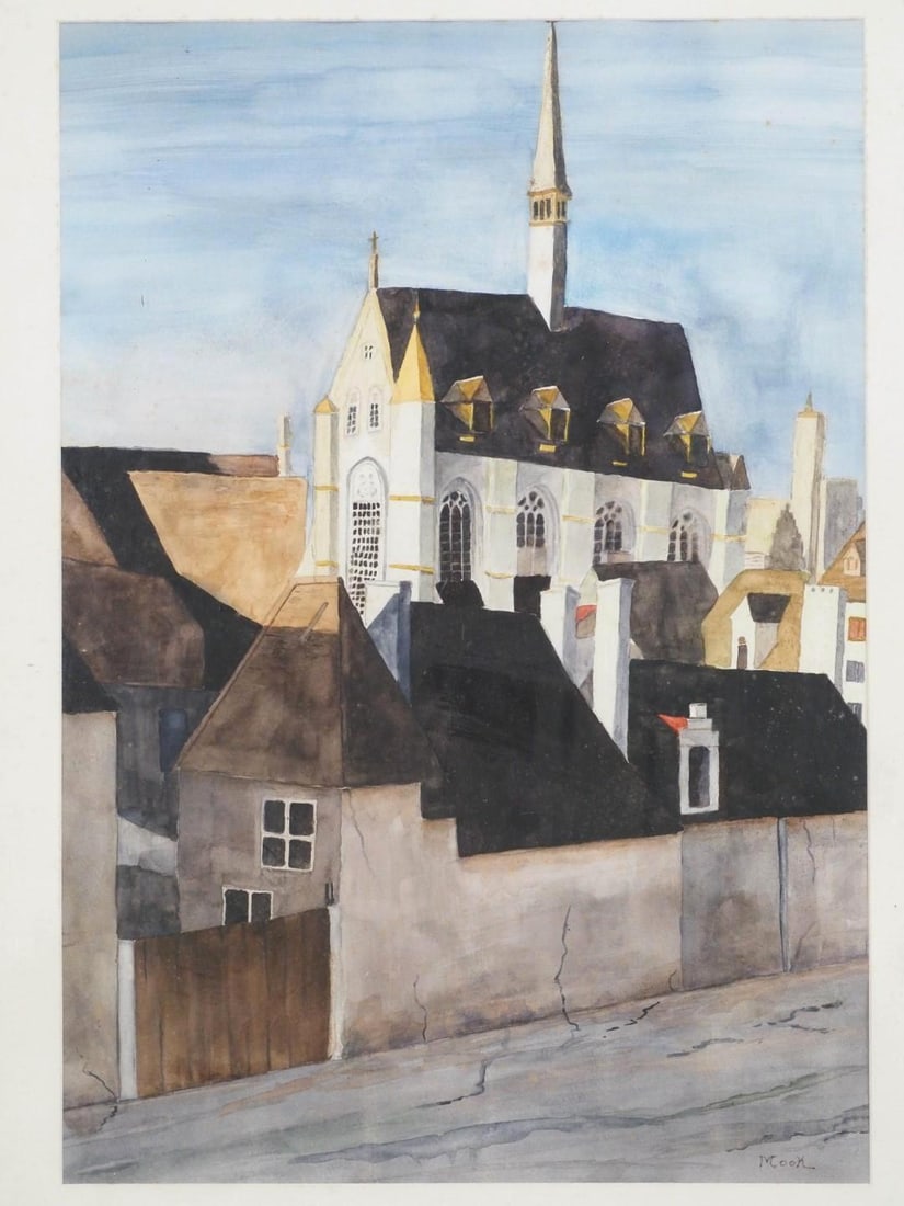 Belgium Village Watercolor on Paper Painting - 3