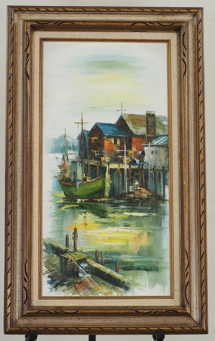 A. Simpson Oil on Canvas Painting: SLL "A. Simpson", 31"x 18.5" framed 