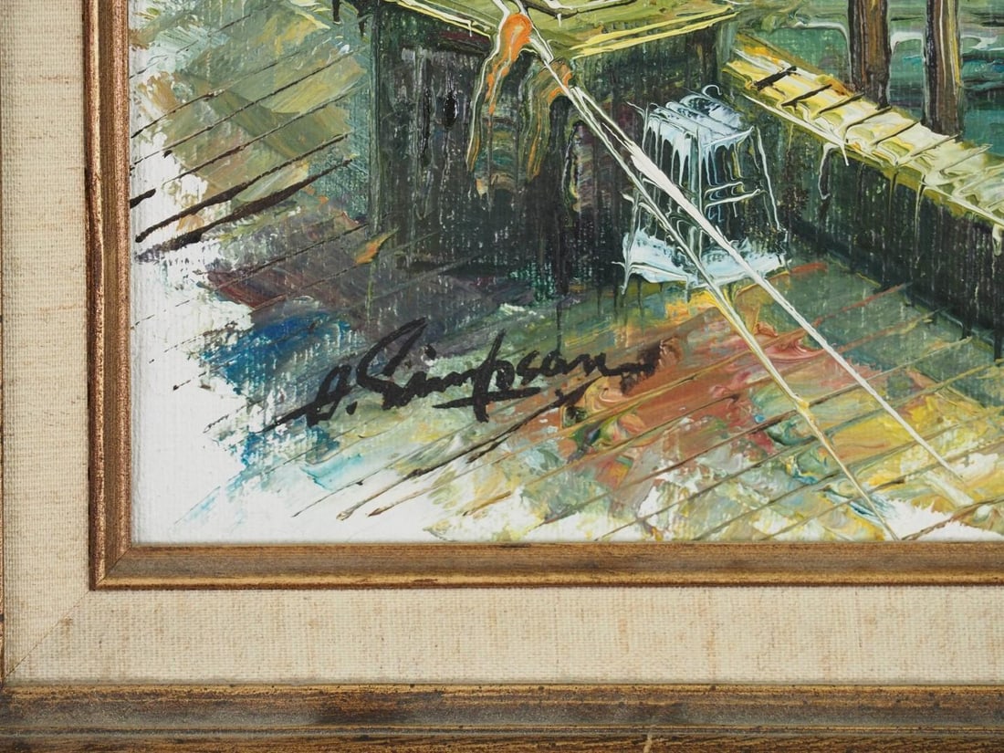 A. Simpson Oil on Canvas Painting - 5