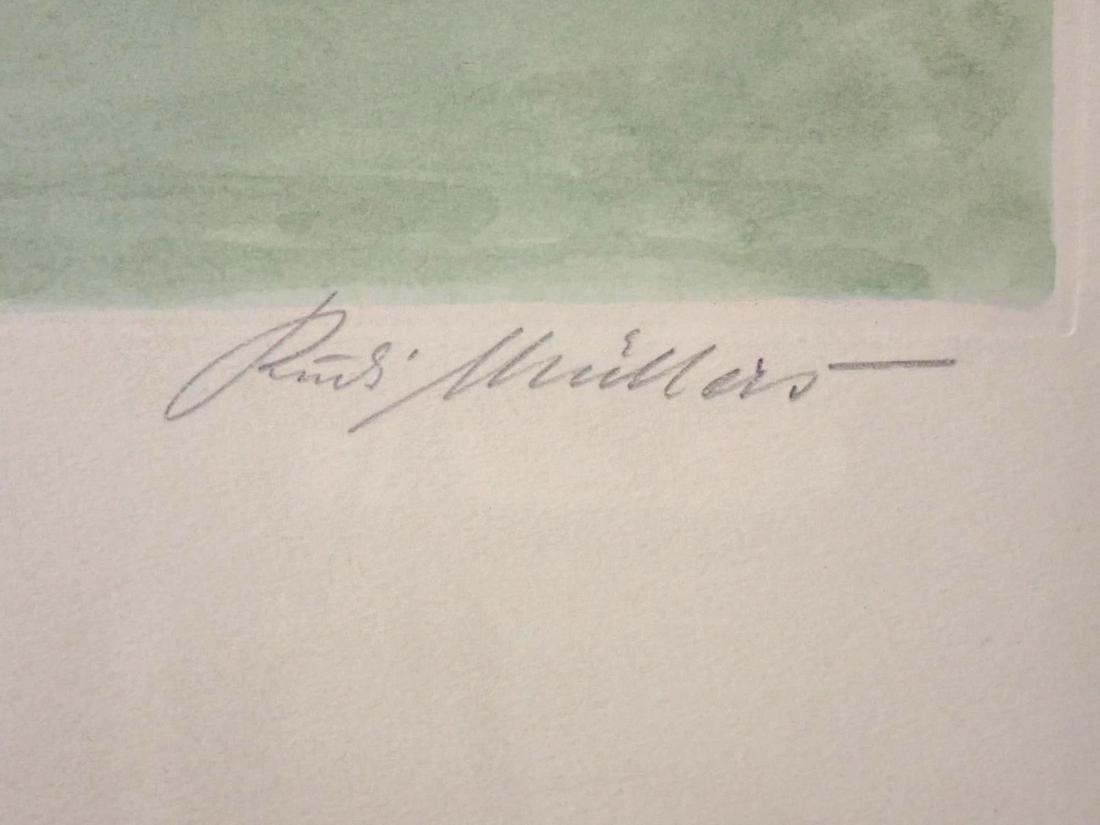 Rudi Mullers Watercolor Etching on Paper Painting - 7