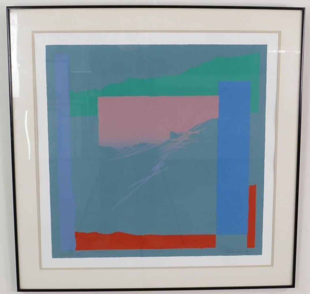 "Square Two" Print on Paper: version 69/200, unidentified signature LR, 36"x 36" framed 