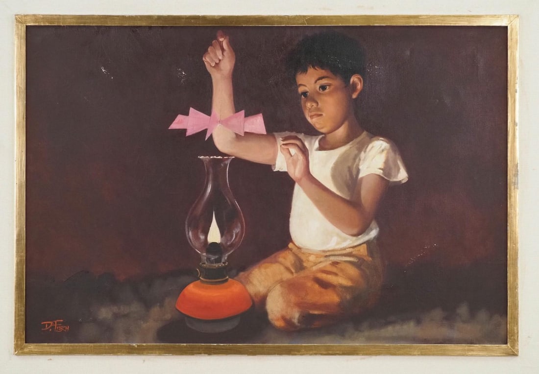 David E. Fern Oil on Canvas Painting - 4