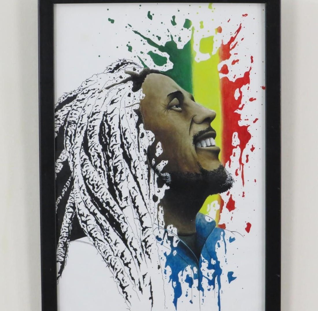 Sean Carlson Print of Bob Marley "Splatter" Portrait - 4