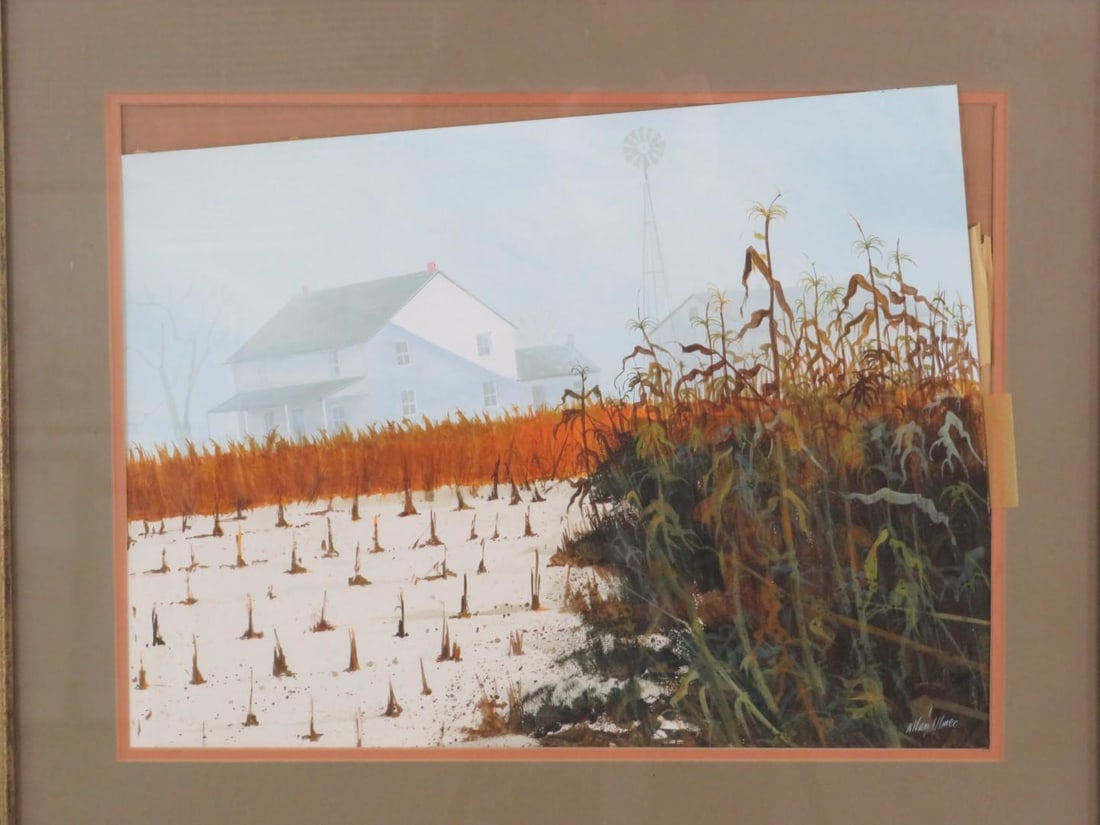 Allen Ulmer "Burnt Harvest" Acrylic on Paper Painting - 2