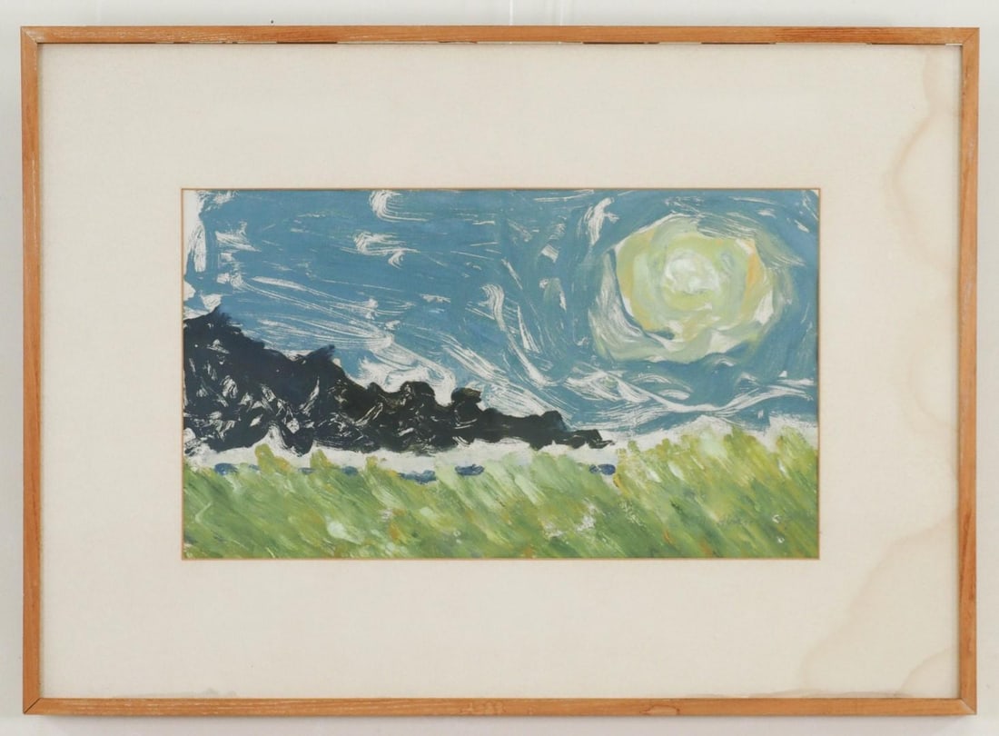 M. Abrams Acrylic on Paper Painting - 2