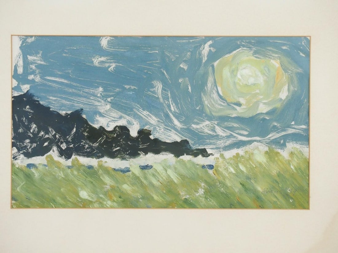 M. Abrams Acrylic on Paper Painting - 3