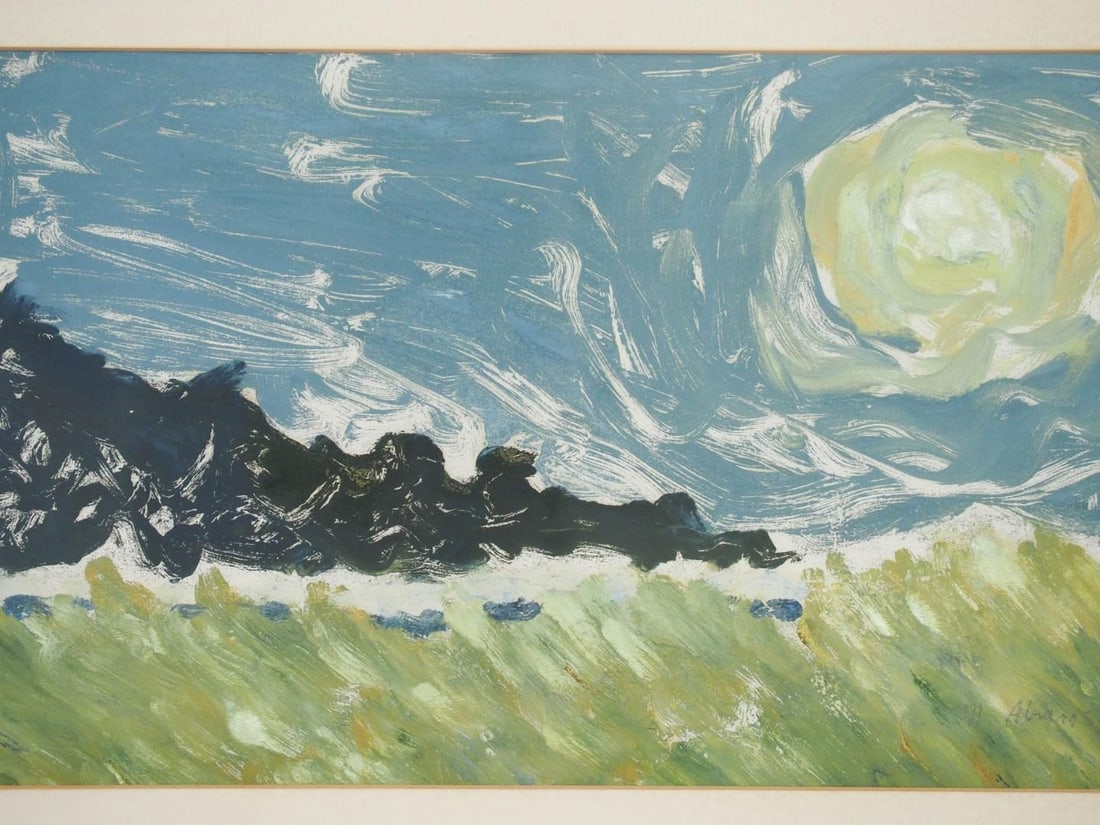 M. Abrams Acrylic on Paper Painting - 4