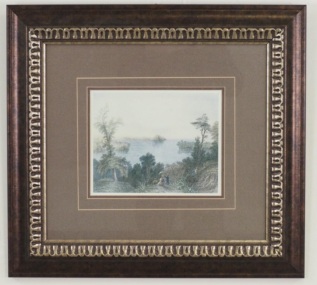 W.H Bartlett "Saratoga Lake" Print on Paper - 2