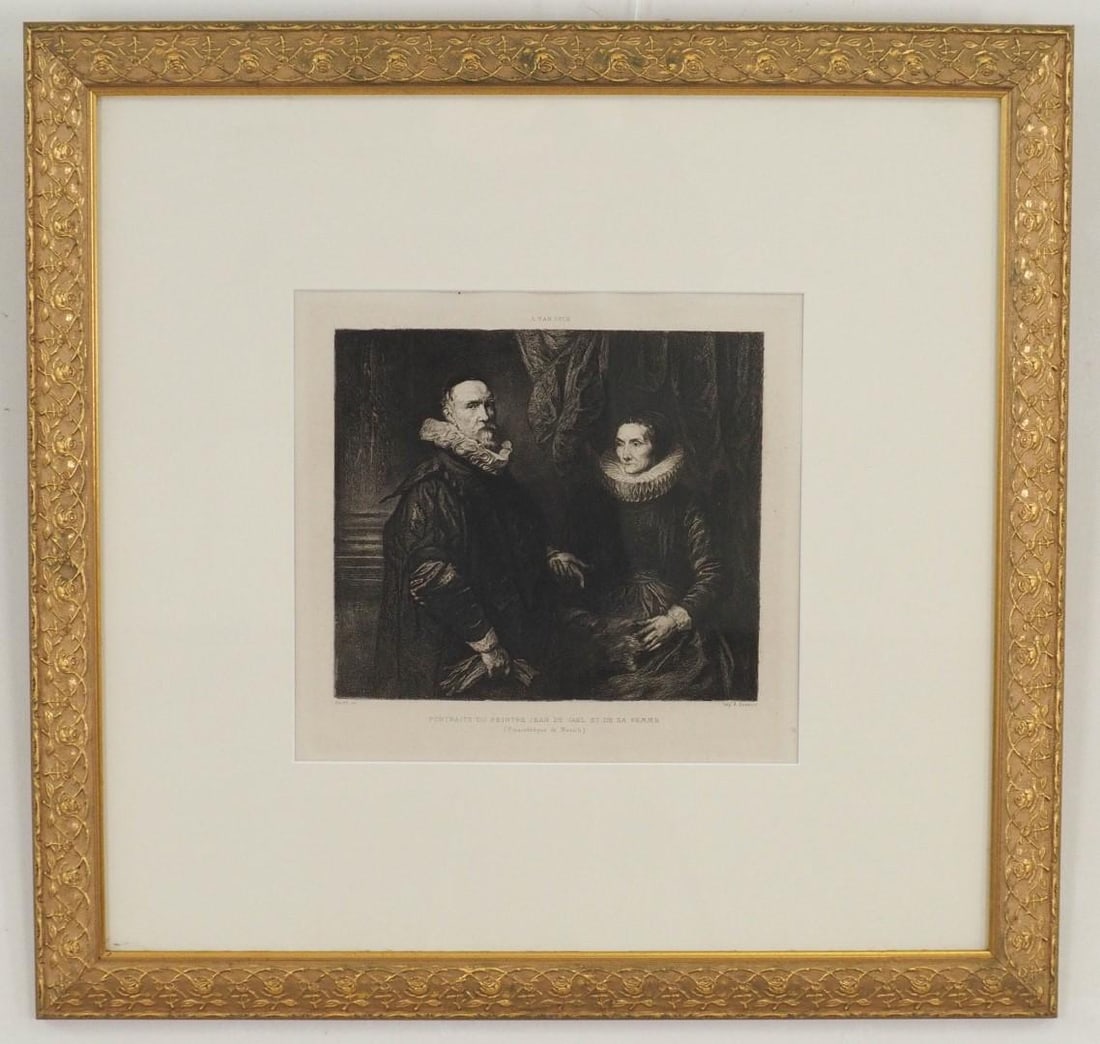 A. Van Dyck Print on Paper: 21"x22" framed 