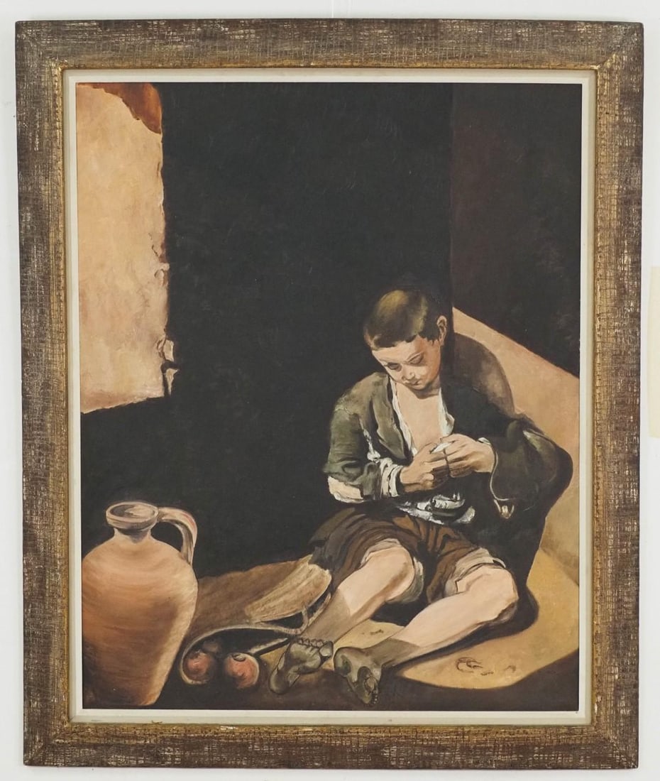 "The Young Beggar" Acrylic on Canvas Painting - 2